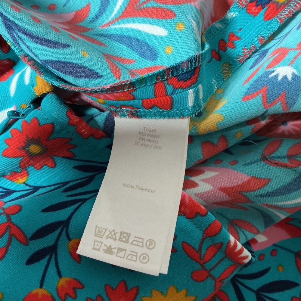 Boden Floral Wide Leg Culottes Womens 4 Teal Blue Folk Print High Rise T0348 - Picture 6 of 7